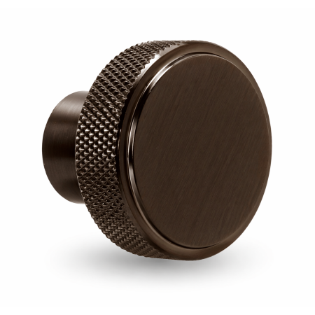 Brushed Bronze Knurled Round Handle – Modern Bathroom Accessory