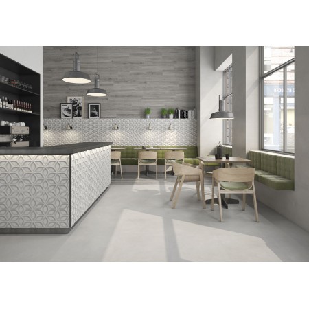 Saloni Petalos Gris Decorative Wall Tile 30x90cm