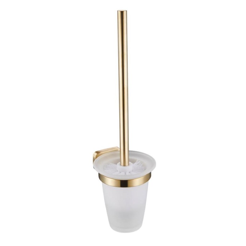 Brushed Brass Toilet Brush Holder Solid Brass Contemporary Bathroom Accessory
