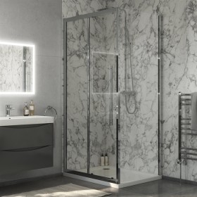 Swan Walton 800mm Side Shower Panel 6mm Easy Clean Glass Chrome –