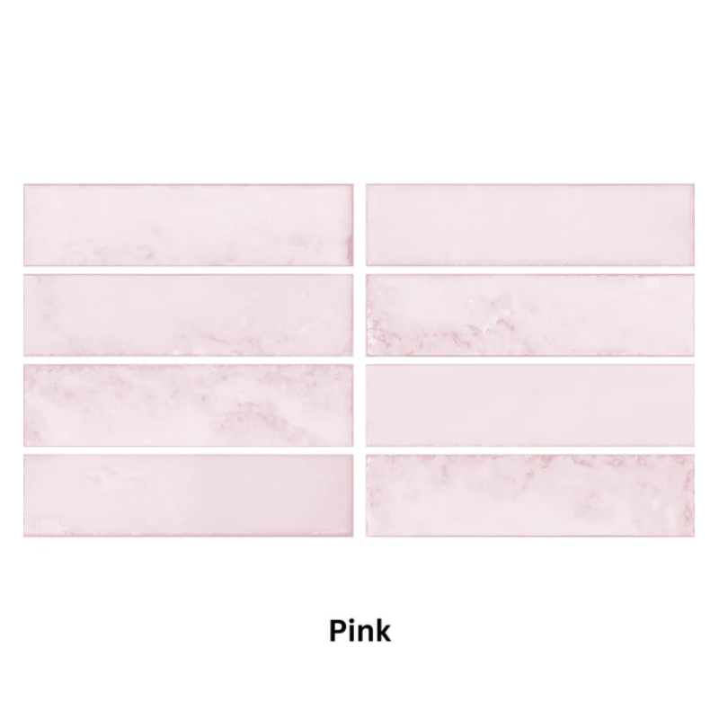 Drop Pink Gloss Ceramic Wall Tile 7.5x30cm Subway Tile
