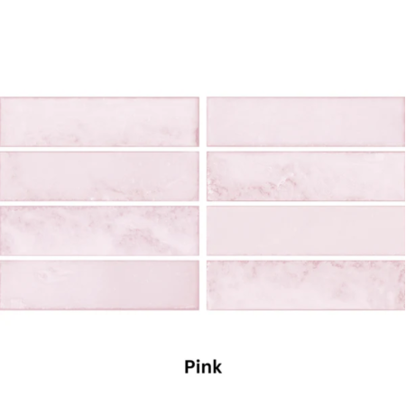 Drop Pink Gloss Ceramic Wall Tile 7.5x30cm Subway Tile