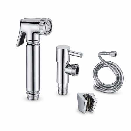 Chrome Luxury Douche Kit with Valve, Holder & 1.2m Hose