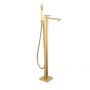 Tailored Bathrooms TB+ Quadrado Square Freestanding Bath Tap with Shower Mixer – Brushed Brass