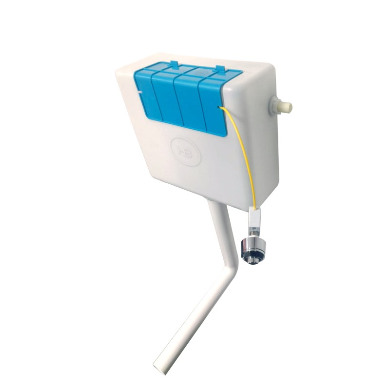 Concealed Cistern with Side Inlet and Chrome Push Button