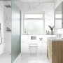 Satvario Pearl Gloss White Marble Effect Porcelain Tile 60x60cm