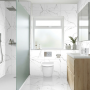 Statuario Pearl Gloss White Marble Effect Porcelain Tile 60x60cm