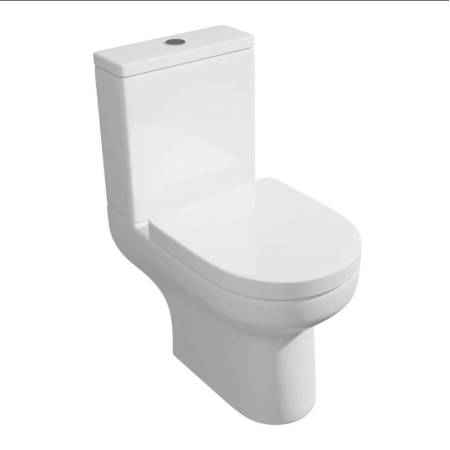 Bijoux Rimless Close Coupled Toilet with Soft Close Seat & Cistern Included | Modern White WC Suite