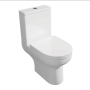 Bijoux Rimless Close Coupled Toilet with Soft Close Seat & Cistern Included | Modern White WC Suite