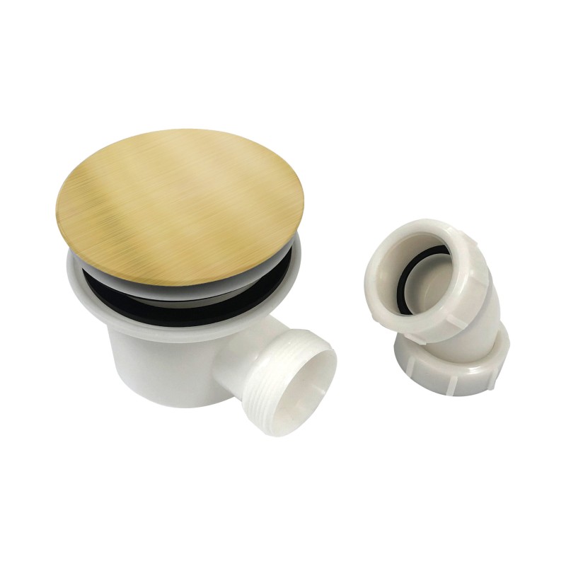 Brushed Brass 90mm Fast Flow Shower Tray Waste | Luxury High Flow Waste for Shower Trays & Wet Rooms