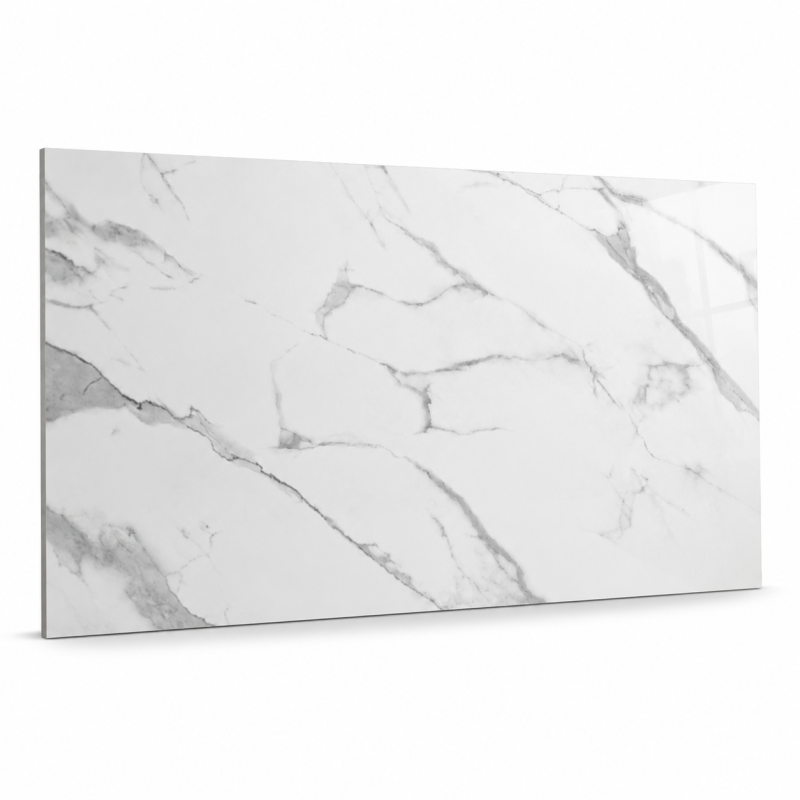 Celestial Veins Gloss White Marble Effect Porcelain Tile 60x120cm