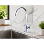 AVEGNO STK556 Chrome Kitchen Mixer Tap – Modern Crosshead High Spout Kitchen Tap