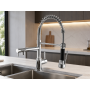 K-Vit Dual Spout Kitchen Mixer Tap with Pull Out Spray – Chrome