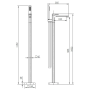 Tailored Bathrooms TB+ Quadrado Square Freestanding Bath Tap with Shower Mixer – Brushed Brass