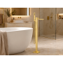 Tailored Bathrooms TB+ Quadrado Square Freestanding Bath Tap with Shower Mixer – Brushed Brass