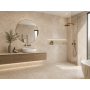 Modern bathroom with Ceppo Natural 60x120cm matt porcelain tiles