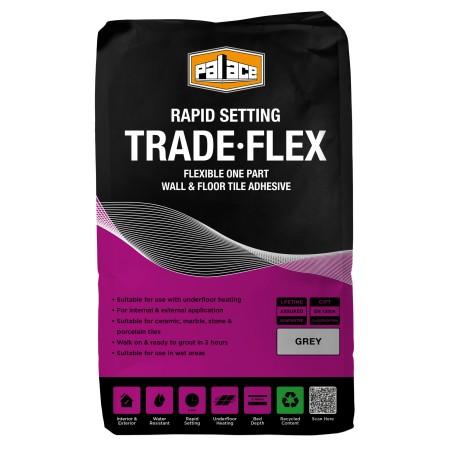 Palace Trade Flex Rapid Setting Flexible Wall & Floor Tile Adhesive 20kg – Grey or White