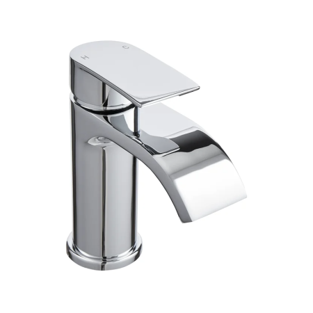 Kartell Bella chrome mono basin mixer tap with single lever and waterfall-style spout
