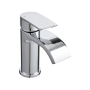 Kartell Bella chrome mono basin mixer tap with single lever and waterfall-style spout