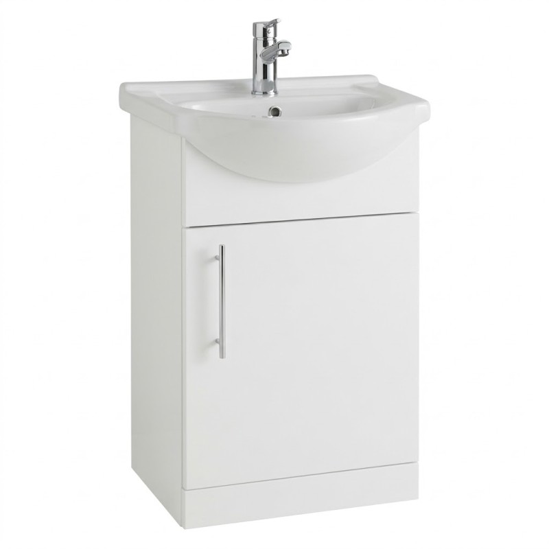 Infinity 550mm Vanity Unit with Ceramic Basin – Gloss White