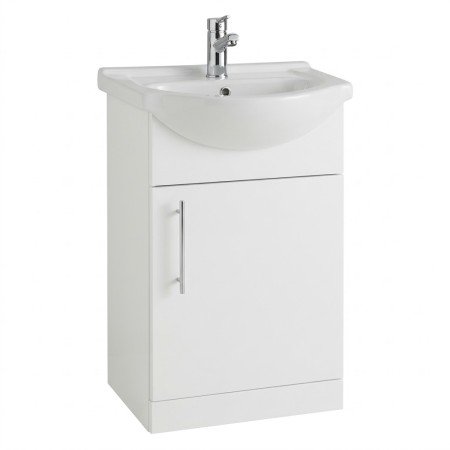 Infinity 550mm Vanity Unit with Ceramic Basin – Gloss White