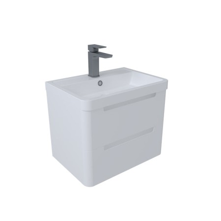 Monza 500mm Wall Hung Vanity Unit & Basin – White Gloss