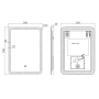 Nero 500x700mm black LED bathroom mirror with demister NE5070 Drawing