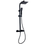 Nero Square Matt Black Thermostatic Bar Shower with Drencher & Handset – SHO050NS