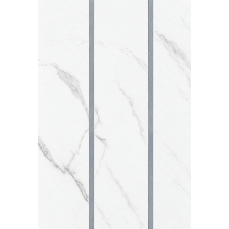 Carrara White & Silver Decorative Cladding Panel 2700x250x8mm