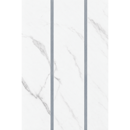 Carrara White & Silver Decorative Cladding Panel 2700x250x8mm