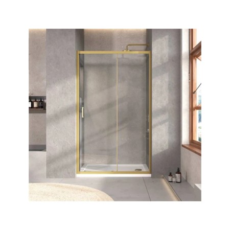 Tailored Bathrooms 120 cm Sliding Shower Door 6mm Brushed Brass