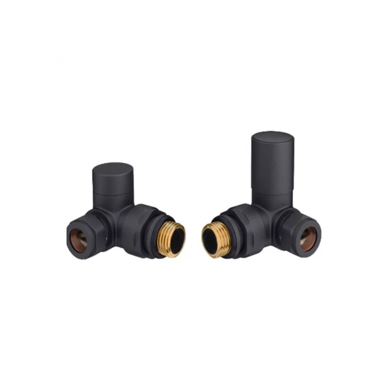 Astini Orca Black Corner Radiator Valves