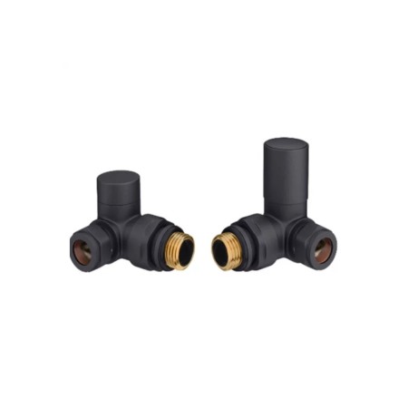 Astini Orca Black Corner Radiator Valves