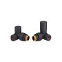 Astini Orca Black Corner Radiator Valves
