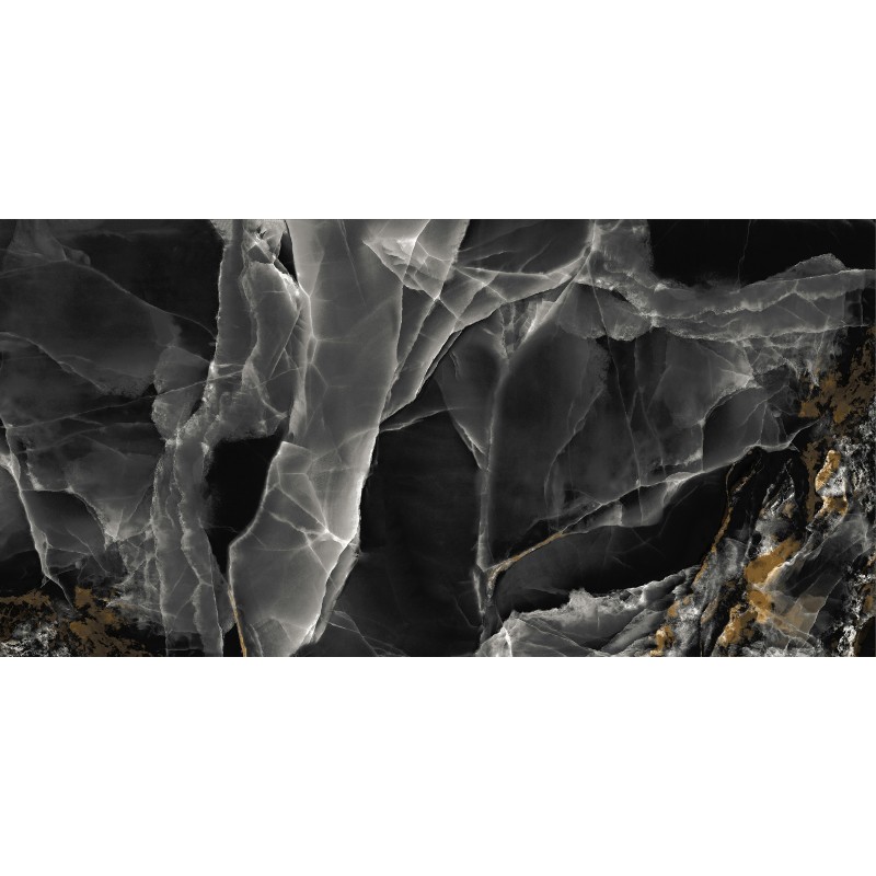 Nixiey Black high gloss porcelain wall and floor tile 60x120cm