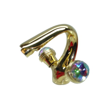(ART-P590C) Preziosa Bidet mixer single hole with turning spout and automatic waste (Crystal Handles)