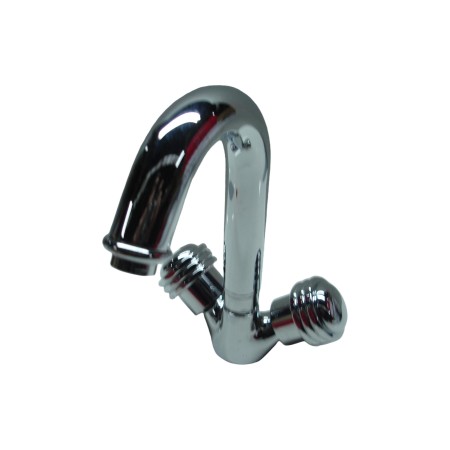 (ART.6580) Ambassador basin mixer single hole with turning spout and automatic waste (Chrome)