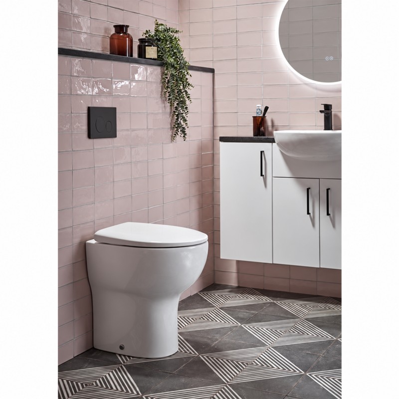 Tavistock Loft 490mm Comfort Height Back To Wall Toilet Pan - White