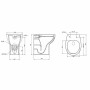 Tavistock Loft 490mm Comfort Height Back To Wall Toilet Pan - White - drawing