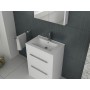 Venus 500mm White Floor Standing Unit and Slim Edge Ceramic Basin