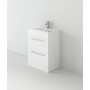 Venus 500mm White Floor Standing Unit and Slim Edge Ceramic Basin