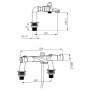 Thermostatic Bath Filler with Bath Legs - Chrome, technical drawing