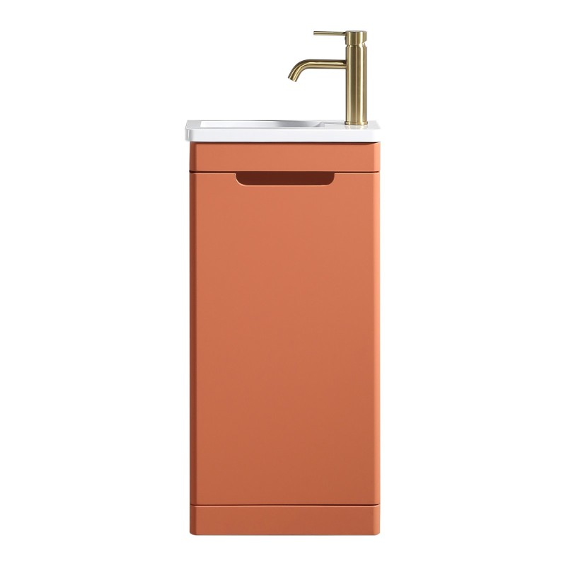 Acerra 400mm Cloakroom Vanity & Basin - Bruciata Orange