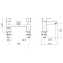 Barmouth Bath Filler - Chrome, technical drawing