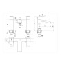 Brecon Modern Curve Bath Shower Mixer - Chrome, technical drawing