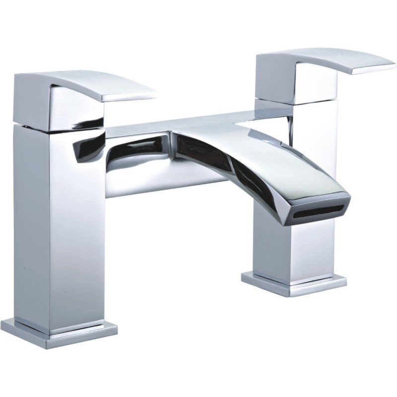 Brecon Modern Curve Bath Filler - Chrome