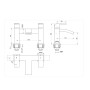 Brecon Modern Curve Bath Filler - Chrome, technical drawing