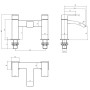 Brecon Bath Filler Tap - Black, technical drawing