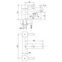 Harlech Bath Shower Mixer - Chrome, technical drawing