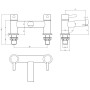 Harlech Bath Filler - Chrome, technical drawing